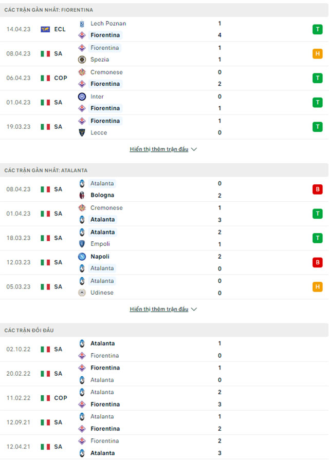 Fiorentina vs Atalanta